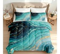Reversible Coverless Duvet Double Luxury Marble Quilt Set