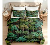 Reversible Coverless Duvet King Size Tropical Botanical Quilt Set