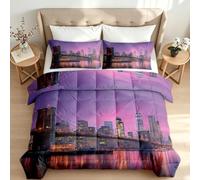 Reversible Coverless Duvet Super King Brooklyn Bridge Quilt Set