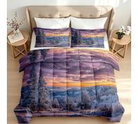 Reversible Coverless Duvet Super King Snowy Pine Quilt Set