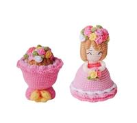 Reversible Crochet Bouquet Flower Doll, Cute Handmade Bride Cross Dressing Wedding Dress Dolls, Knitted Graduation Birthday for Women Girlfriend (Bb)