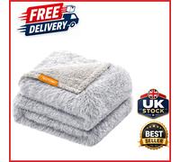 Reversible Dog Blanket Waterproof Sherpa Fleece 152 x 127 cm for All Ages