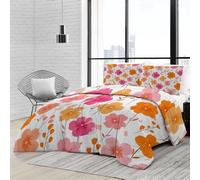 Reversible Duvet 200×200 cm - Thick & Cosy Down Alternative Comforter for All Seasons - Painted Cartoon Floral Lines pattern, Lightweight Box Stitched Quilt, Machine Washable Colorful Bedding