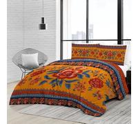 Reversible Duvet 200×200 cm - Thick & Cosy Down Alternative Comforter for All Seasons - Tribal Style Patterns Borders pattern, Lightweight Box Stitched Quilt, Machine Washable Colorful Bedding