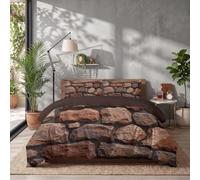 Reversible Duvet Cover Set,3D Printed distressed broken rocks Bedding|Microfiber Stone wall texture Super King Size Duvet Cover with Zip Closure and Corner Ties,Bed Set for Adults Bedroom,260x220cm