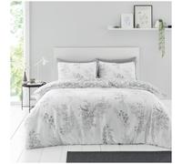 GC GAVENO CAVAILIA Leaf Single Duvet Cover Set (137x200cm) - Polycotton Single Bedding Quilt Cover Reversible - Machine Washable (1 Duvet Cover + 1 Pillowcase) - Grey