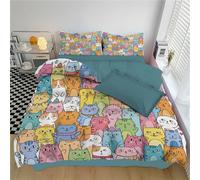 Reversible Duvet Cover Set Super King Size ,Easy Care 3D Printed Cartoon animal prints Microfiber Bedding Set,Breathable Quilt Cover,Machine Washable Bedding,Pet animals cats Bedroom Home Decor