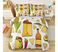 Reversible Duvet Cover Set Super King Size - Simple Burrito Soft Microfiber 3-Piece Bedding with Zipper & Corner Ties for Adults, Teens & Kids, White Yellow