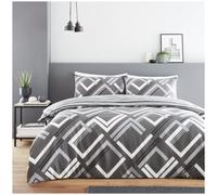 GC GAVENO CAVAILIA Duvet Cover Double with Pillowcases | Breathable Polycotton Comforter Cover with Pillowcases | Reversible Double Bedding Set (200x200 cm) | Washable Bed Set | Charcoal