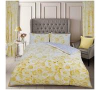GC GAVENO CAVAILIA Flower Duvet Cover, Reversible Blossom Bedding Sets Polycotton Quilt Covers Double Bed Set, Ochre