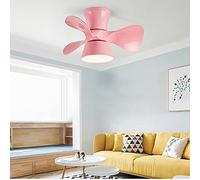 Reversible Fan with Ceiling Light Silent 6 Speeds Kids Bedroom LED Dimmable Ceiling Fan Light with Remote Control Modern Living Room Quiet Fan Ceiling Light with Timer,Pink