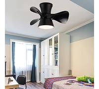 Reversible Fan with Ceiling Light Silent 6 Speeds Kids Bedroom LED Dimmable Ceiling Fan Light with Remote Control Modern Living Room Quiet Fan Ceiling Light with Timer,Black