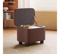 Reversible Footrest Pouf Storage Container Square Technical Fabric Ottoman with Tray Lid Versatile Chest for Living Room & Bedroom 40 x 28 x 28 cm (16 x 11 x 11 inch)