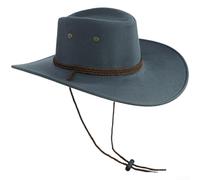 Reversible Hat for Men Women, Adjustable Sun Hat with 10cm Wide Brim, Breathable Polyester Sheriff Cap for Spring Autumn Outdoor Travel, 58cm(Gray)