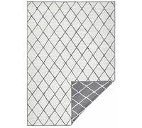 THE RUGS Reversible Indoor Outdoor Geometric Flatweave Rug Polypropylene in Grey | Size: 80 cm x 150 cm THE RUGS Grey 80 cm x 150 cm