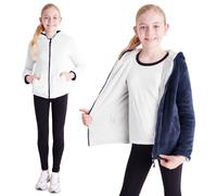 CityComfort Kids Hoodie Fleece, Zip Up Fluffy Hoodie for Boys and Girls, Reversible Kids Fleece Jacket (Navy, 9-10 Years)