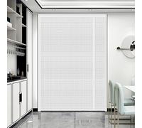 Reversible Left or Right Side Opening Insulated Door Curtain, Keep Cold Out Thermal Magnetic Door Screen Cover Auto Closer for Kitchen, Bedroom, Air Conditioner Room, Fits Doors up to 72" x 80", White