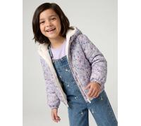 Reversible Leopard/Sherpa Windcheater with Hood for Girls vanilla