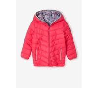 Reversible Lightweight Padded Jacket with Padding in Recycled Polyester, for Girls pink bright all over printed