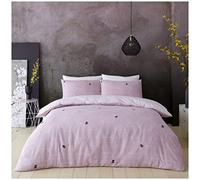 Reversible Luxury Printed Bee Happy Duvet Cover, Soft & Cosy Quilt Set, Easy Care Bedding, Double, Blush Pink