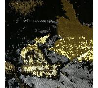 Reversible Mermaid Sequin Fabric 2 Colour Way Changing Satin 9 Colours (Sample (10cm x 10cm), Gold/Black 1979)