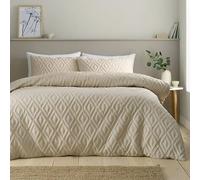 Catherine Lansfield Jacob Geo Soft Touch King Duvet Cover Set with Pillowcases Sage Green