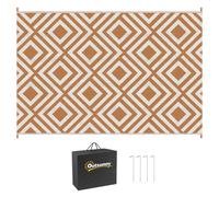 Outsunny Reversible Outdoor Rug w/ Bag 182 x 274 cm - Brown, Brown
