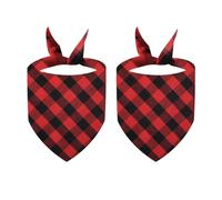Reversible Pet Bandana Festival Costume Dogs Party Neck Scarf Collar Holiday Dress Up Dogs Checkered Neckerchief 2PCS