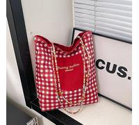 Reversible Plaid Tote Bag for Women, Large Capacity Shoulder Handbag for Work, Commute and Daily Use