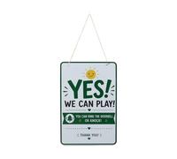Reversible Playtime Door Sign Double Sided Iron Hanging Plaque
