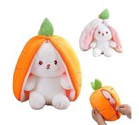 Reversible Plush Bunny Toy for Kids,Bunny Stuffed Animal,Rabbit Muppet Toys,Cuddle Bunnies Toys,Strawberry Plush Cute Bunnies Plushie Toys For Boys Girls Kids & Adults Ideal Fluffy Gift(Carrot)