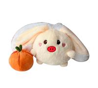 Reversible Plush Toy Adorable Persimmon Animal Plush Doll (Pig Small) | Transform this soft persimmon plush into a furry animal toy for home bed decoration that adds warmth and fun