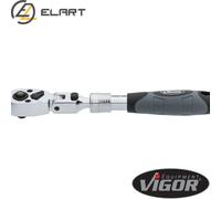 Vigor Telescopic Reversible Ratchet Handle V6614N, 1/4 Inch Square, Extendable from 175-225 mm, 180 Degree Swivel Head, 4 Degree Operating Angle
