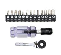 Reversible Ratcheting Screwdriver, 14 piece Set H | 60-Tooth Ratchet Wrench Angles Screwdriver, Forward and Reverse Control, Limited-Clearance Fastening