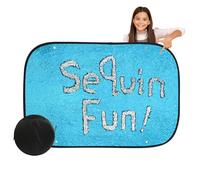 Reversible Sequin Sensory Wall | Fun Flip Fabric for Kids, Autism Therapeutic Use, Includes Storage Bag and Shape Stencils, Size 39 x 27 In