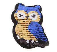 Reversible Sequins Cartoon Owl Patch Badge Iron on Applique DIY Craft