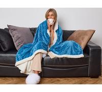 Reversible Sherpa Fleece Throw Blanket Fluffy Thick Warm Blanket For Bed Double Size,150x200cm Soft Solid Microfiber Blanket Twin For Sofa Couch (Blue)