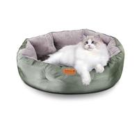 Reversible Small Size Dog Beds for Small Dogs - Round Dual-Sided Cat Beds for Indoor Cats, Washable Dog Bed for Puppy and Kitten with Slip-Resistant Bottom (Grey, 20" L x 20" W x 6" Th)