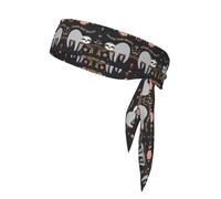 Reversible sports headband with straps Follow Your Dreams Sloth printed sports headband suitable for basketball and running