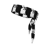 Reversible sports headband with straps French Bulldog printed sports headband suitable for basketball and running