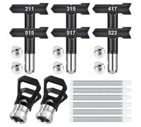 Reversible Spray Tips Reversible Airless Paint Sprayer Nozzle Tips Airless Paint Spray Guns Airless Sprayer Spraying Machine Parts for Homes Buildings Decks Fences Tool(Model: 211/315/417/515/517/523)