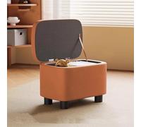 Reversible Square Footrest Pouf with Lid Technical Fabric Storage Container Versatile Tray Chest for Living Room & Bedroom 40x28x28 cm (16x11x11 inch)