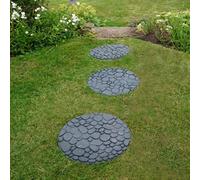 Reversible Stepping Stones Eco-Friendly River Rock Effect Ornamental Recycled Rubber For Garden, Path & Patio (X2)