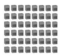 Reversible Storage Cubes 48 Pack with Dual Clear Windows, 11x11x11 Inch Cube Storage Bin, Heavy Duty Fabric Baskets for Shelves, Reinforced X-Stitch Handle Closet Organizers for Clothes Blanket, Gray
