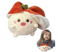 Reversible - Stuffed Doll Animal, Persimmon Toy Fruit Design, Two-Sided Mood Changer, Ultra Soft Throw Pillow, Unique Kids Girls Girlfriend Gift, Birthday Christmas Holiday