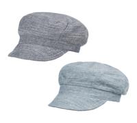 Lipodo Newsboy Cap Reversible Cotton Linen Baker-Boy Hat Melange Stretchband Women Summer Denim M (57-58 cm)