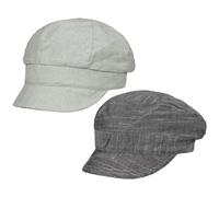 Lipodo Newsboy Cap Reversible Cotton Linen Baker-Boy Hat Melange Stretchband Women Summer Grey M (57-58 cm)