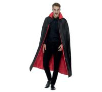 Smiffys Reversible Vampire Cape, Black & Red 127cm / 50inch, Halloween Adult Fancy Dress, Vampire Dress Up Costumes