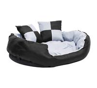 vidaXL Reversible & Washable Dog Cushion Grey and Black Dog Mattress Basket
