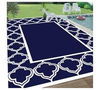 Reversible Waterproof Plastic Mat - Large Lightweight Foldable Rug for Outdoor Camping RV Picnic Garden Terrace & Indoor Use (15 x 304 cm)